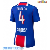 Camisa de time de futebol Paris Saint-Germain Lucas Beraldo #4 Replicas 1º Equipamento Feminina 2026-27 Manga Curta
